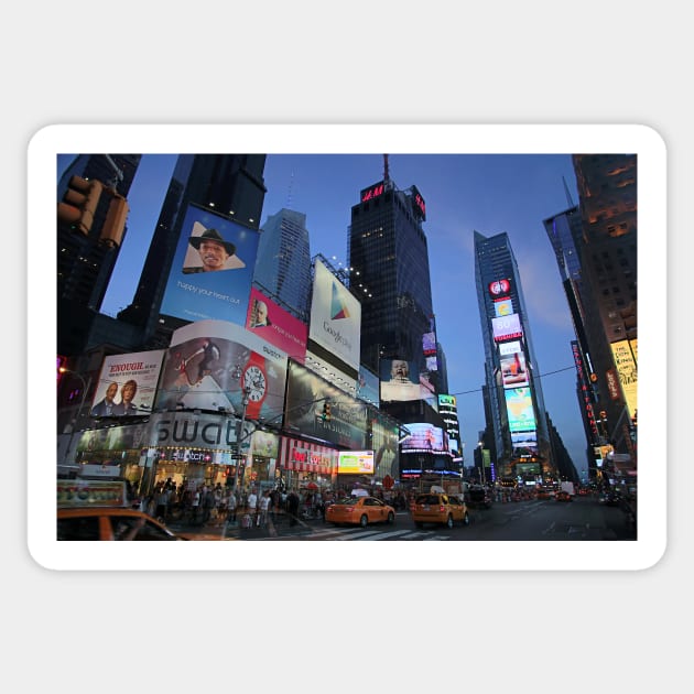 The lights of Times Square at twilight, NYC Sticker by Reinvention